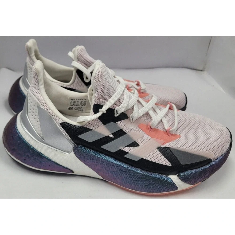 Adidas X9000L4 Kids US 5 Glow Pink Crystal White Silver Metallic FW9318